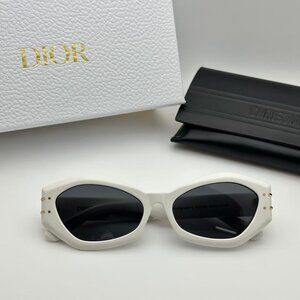 Dior Signature B1U White Oval Sunglasses | Like New